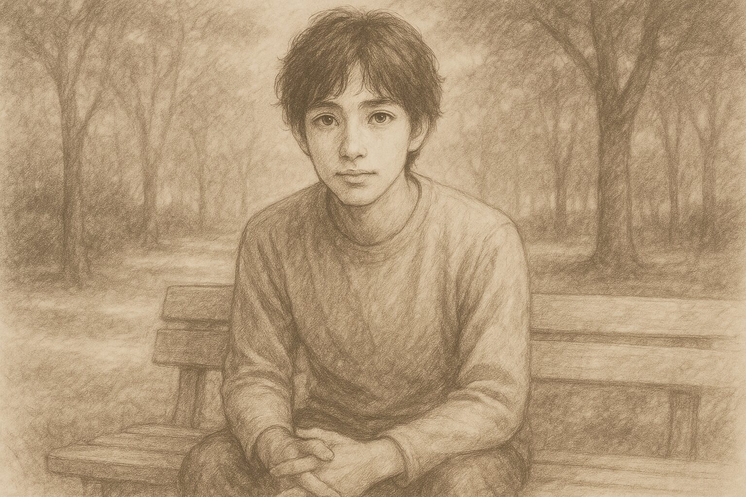 じっと見ている男性